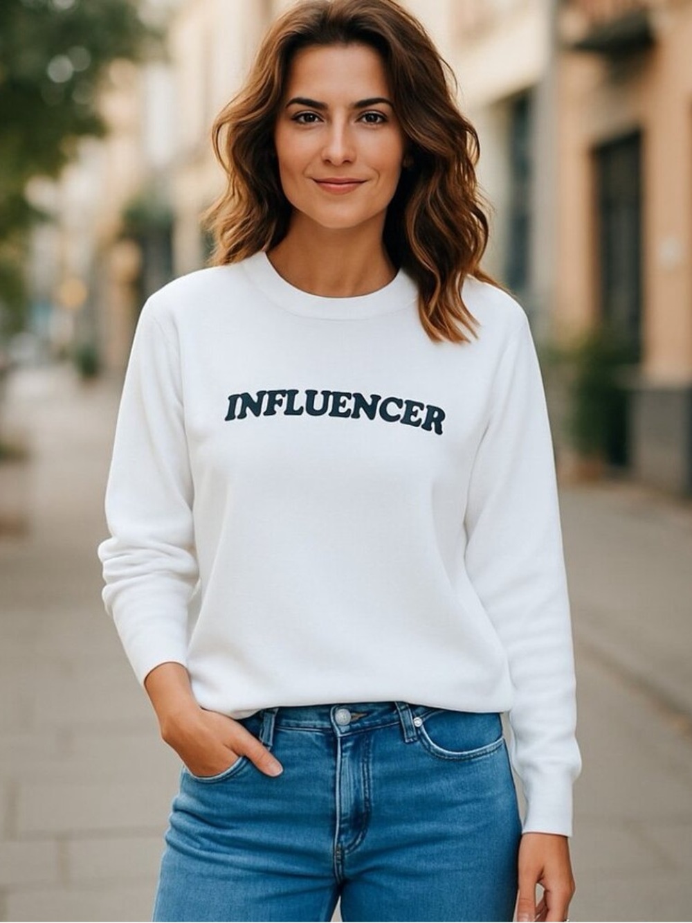 Sub_Urban Riot White "Influencer" Crewneck Sweatshirt